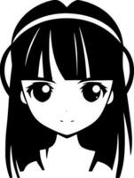 Anime, Black and White Vector illustration