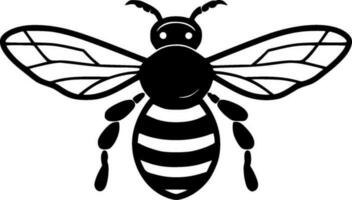 Bee - Black and White Isolated Icon - Vector illustration