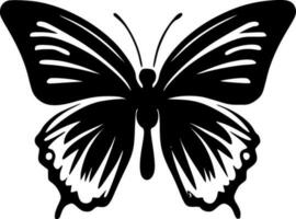 mariposa - negro y blanco aislado icono - vector ilustración