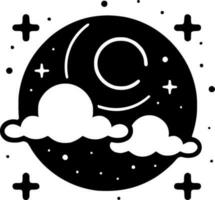 Celestial, Black and White Vector illustration