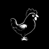 Chicken, Black and White Vector illustration
