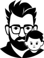 Dad, Black and White Vector illustration