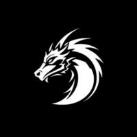 Dragon, Black and White Vector illustration