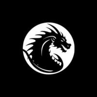 Dragon - Black and White Isolated Icon - Vector illustration