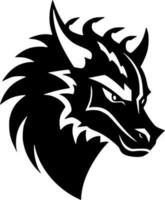 Dragon - Black and White Isolated Icon - Vector illustration