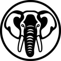 Elephant - Black and White Isolated Icon - Vector illustration