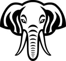 Elephant, Black and White Vector illustration