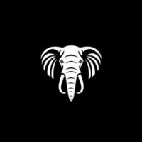 elefante - negro y blanco aislado icono - vector ilustración