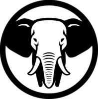 elefante - negro y blanco aislado icono - vector ilustración