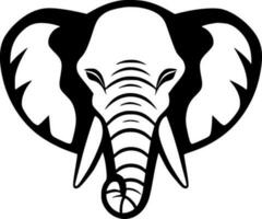 Elephant, Black and White Vector illustration