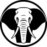 Elephant, Black and White Vector illustration