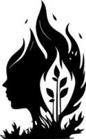 Fire, Black and White Vector illustration