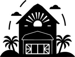 Farm - Black and White Isolated Icon - Vector illustration