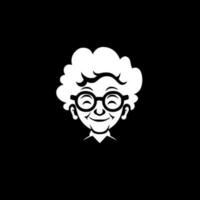 Grandma, Black and White Vector illustration