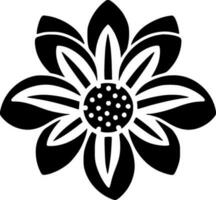 Flower - Black and White Isolated Icon - Vector illustration