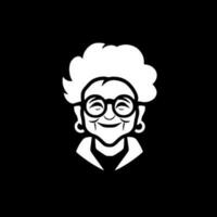 abuela - negro y blanco aislado icono - vector ilustración