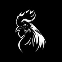 gallo - negro y blanco aislado icono - vector ilustración