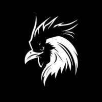 gallo - negro y blanco aislado icono - vector ilustración