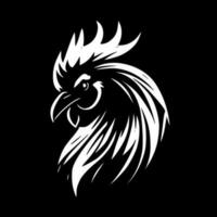 Rooster - Black and White Isolated Icon - Vector illustration