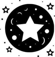 Stars - Black and White Isolated Icon - Vector illustration