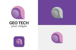geo tecnología logo diseño vector