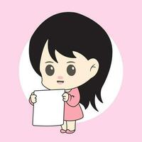 career female chibi character vector