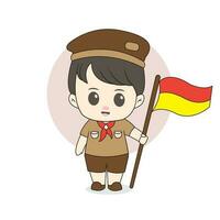 scout school chibi character vector