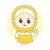 Muslimah chibi character vector