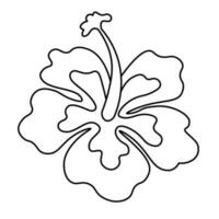 Tropical beautiful flower. Doodle simple clipart. All objects are repainted. vector