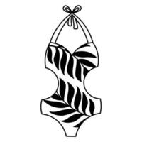 Lovely swimsuit for women. Simple doodle clipart. All objects are repainted. vector