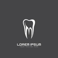 Dental logo Vector for dental clinic. dentist treatment and health. Illustration for your business.on dark background.