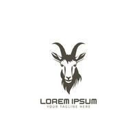 Goat head with horns logo icon vector design Creative Goat logo design goat icon modern company logo