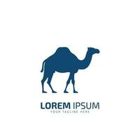 Camel symbol blue camel on white background. vector design template for logo, emblem and print.