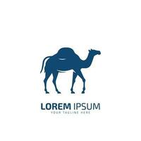 Camel symbol isolated blue camel on white background. vector design template for logo, emblem and print.