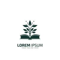 Leaf garden logo template. Leaf book vector, book or leaf icon design. vector