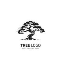 Tree minimal logo symbol design vector