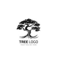 sencillo árbol vector logo icono en un moderno estilo. aislado en blanco antecedentes