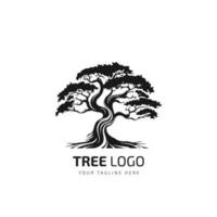 Tree Vector nature illustration icon of tree. silhouette. using for tree background and card