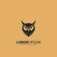 aggressive angry Owl simple logo template design silhouette. vector