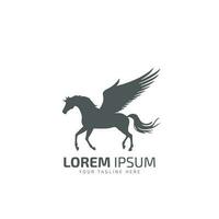 Flying horse logo, flying horse icon, vector illustration colorful isolated black horse on white background.