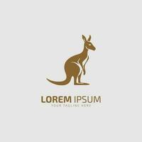 Kangaroo sitting logo icon vector illustration design template