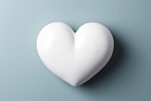 photo of white heart on light background.