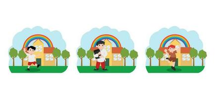 Flat Bundle Back to School Design Illustration vector