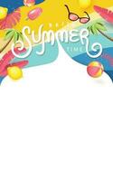 Summer promotion banner with summer tropical beach vibes background and copy space vector