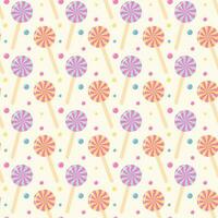 Swirl lollipops and round candies seamless pattern. Sweet lollipops pastel background. vector