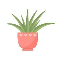 Cute cactus in a pot. Domestic succulent plant in pastel colors isolated on white background. vector