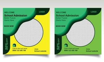 School banner design. School admission poster or left let. vector