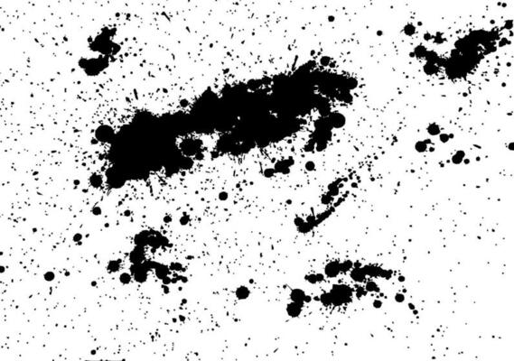 Black Splashes Hand Made Tracing From Sketch, Vector Illustration