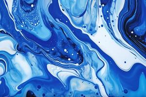 creative white and blue liquid paint abstract background image photo