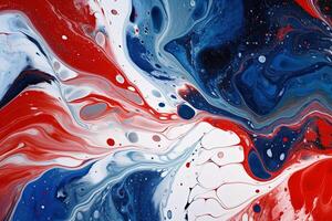 creative white red and blue liquid paint abstract background image photo
